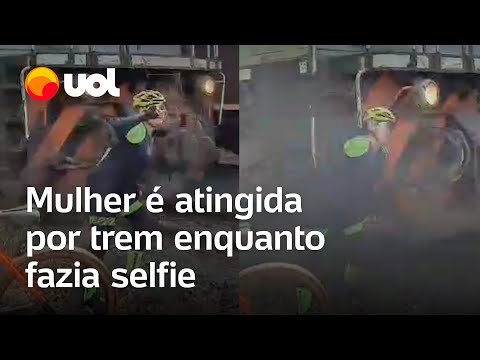 Mulher é atingida por trem enquanto fazia selfie em Uberaba (MG); veja vídeo