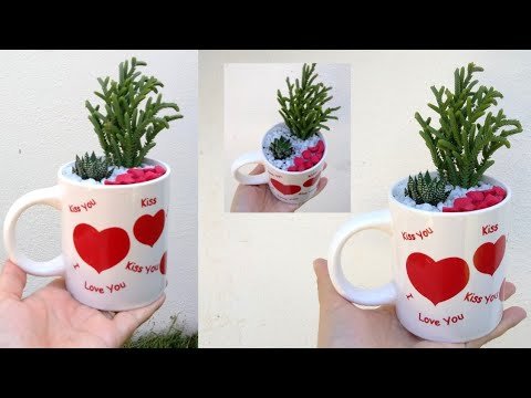 Transforme xícaras e canecas em Vasos/ Diy mini jardim