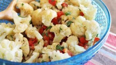 Salada de Couve Flor e Pimentão d