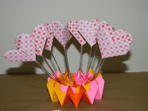 topper origami de coração topper origami de coração