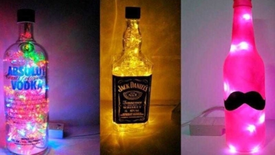 Como fazer luminária de garrafa sA