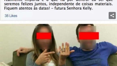Casal faz anúncio de noivado no Facebook mas esquece pequeno detalhe