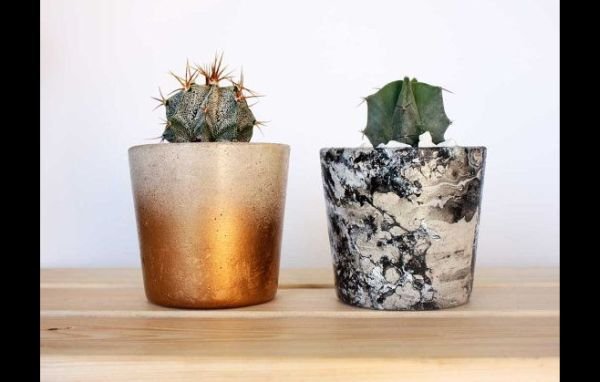 vaso de concreto com pintura vaso de concreto com pintura