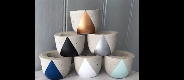 vaso de concreto pintados vaso de concreto pintados