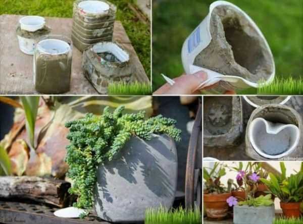 vaso de concreto com coração vaso de concreto com coração