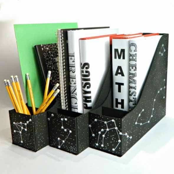 Como fazer um porta livros com material reciclado rr4