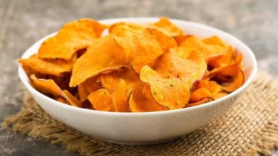 Chips de cenoura saudável e nutritivo