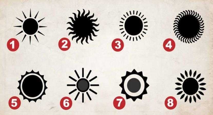 Escolha o sol que mais lhe agrada e descubra mais sobre si e suas principais qualidades