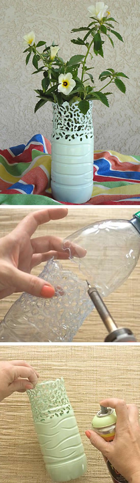 Vasos Lindos em Garrafas PET