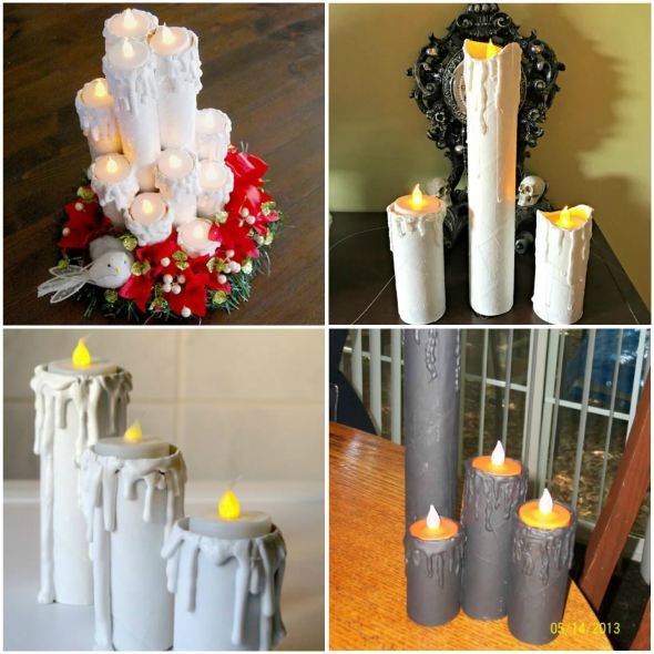 Como fazer Velas de Natal com Rolo de Papel