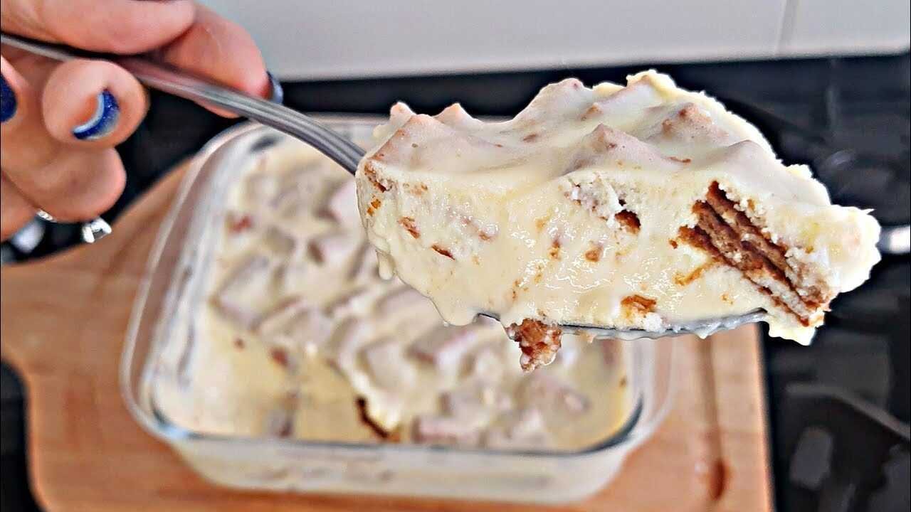 sobremesa de limão com biscoito wafer