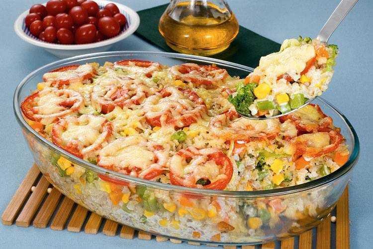 Arroz de forno com legumes