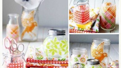 Como Decorar Potes de Vidro Com Tecido