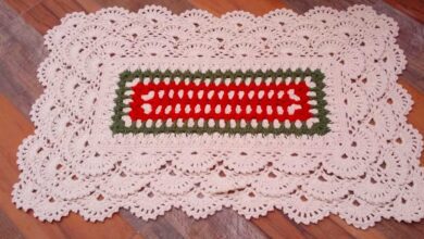 Tapete no crochê turco rendado para aprender a fazer