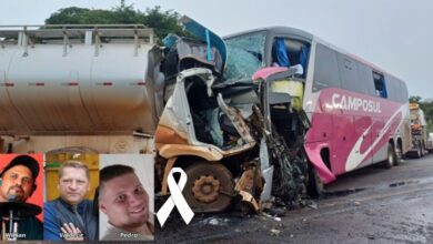 Identificadas as vítimas fatais da colisão frontal entre caminhão e ônibus na BR-272