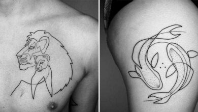10 tatuagens INCRÍVEIS feitas com uma única linha