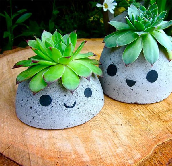 vaso de concreto com olhos vaso de concreto com olhos
