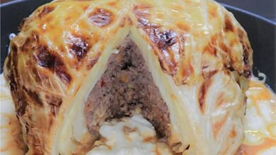 Repolho recheado com carne moída a melhor receita com repolho que já provei