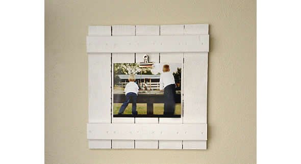 Porta retratos rústico de madeira