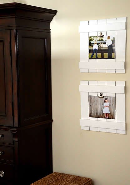 Porta retratos rústico de madeira