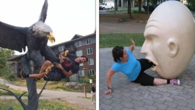 21 Vezes em que as pessoas levaram suas fotos com estátuas para outro nível