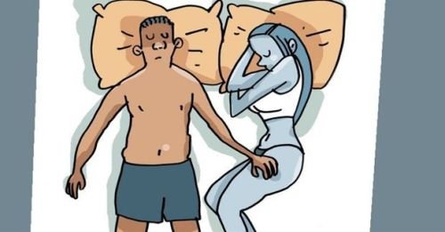 posição em que um casal dorme