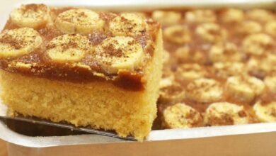 Bolo de fubá com banana