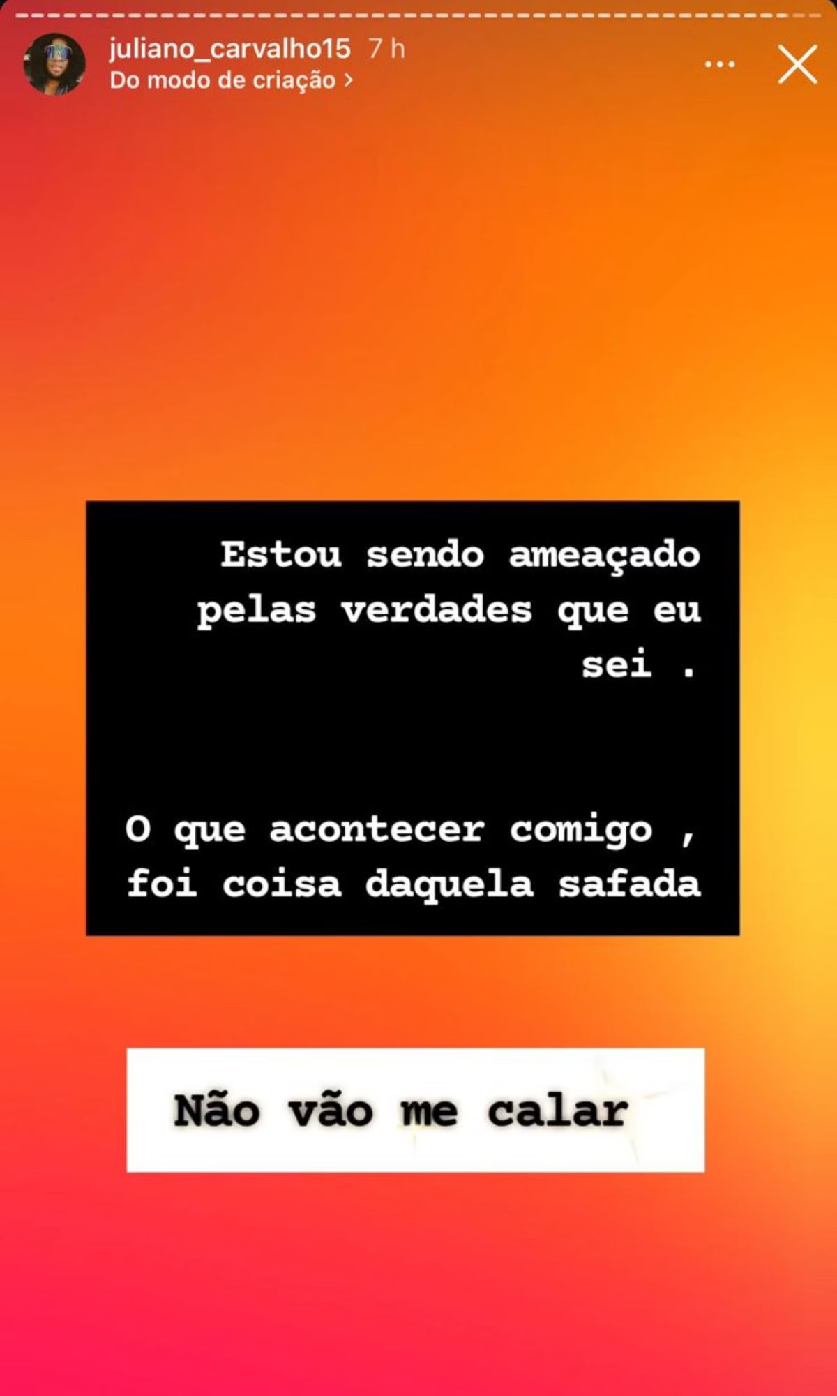 Publicação de Juliano - Foto: Reprodução 