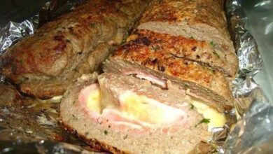 rocambole de carne com presunto e queijo e