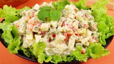 Salada de maionese com creme de leite