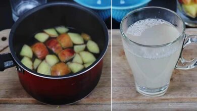 chá de maçã com alho