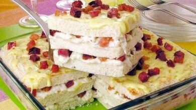 Bolo salgado de palmito com bacon