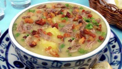 Sopa de mandioca com músculo, muito suculento e fácil de fazer