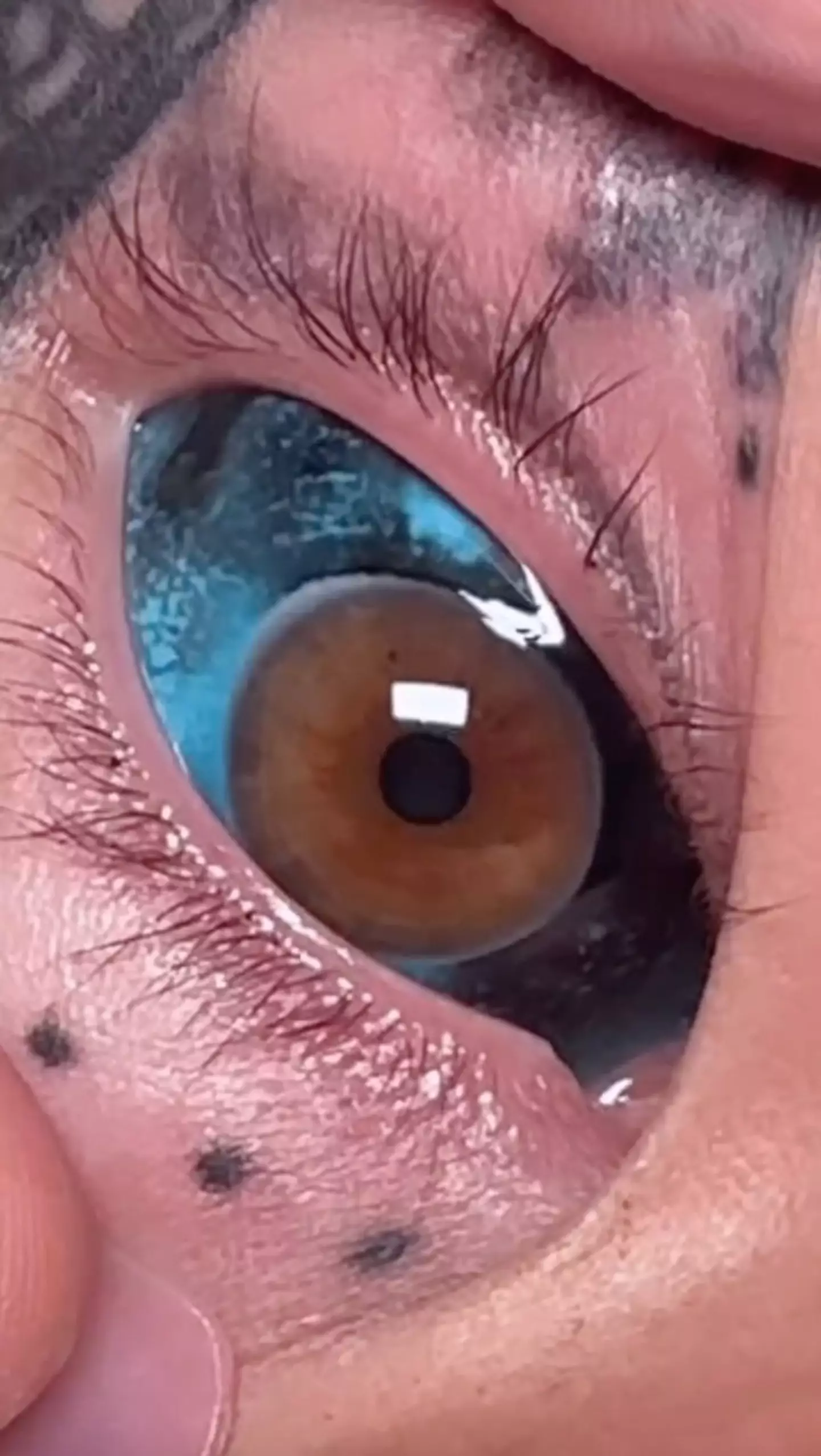 Mulher que ficou cega por causa de tinta no globo ocular recebe a tatuagem 'mais brutalmente torturante' feita novamente