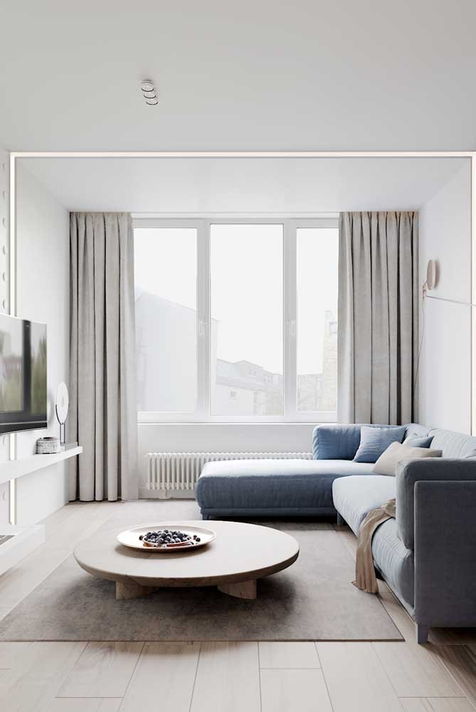 1750303776 395 Sala de TV pequena 60 ideias incriveis para voce se Olha que iluminação diferenciada nessa decoração.