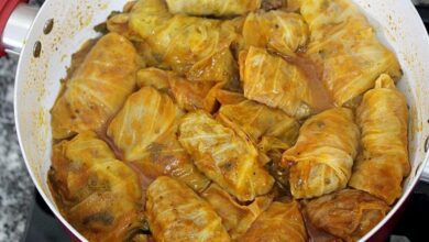 rolinho de repolho de 5 minutos fácil e saboroso