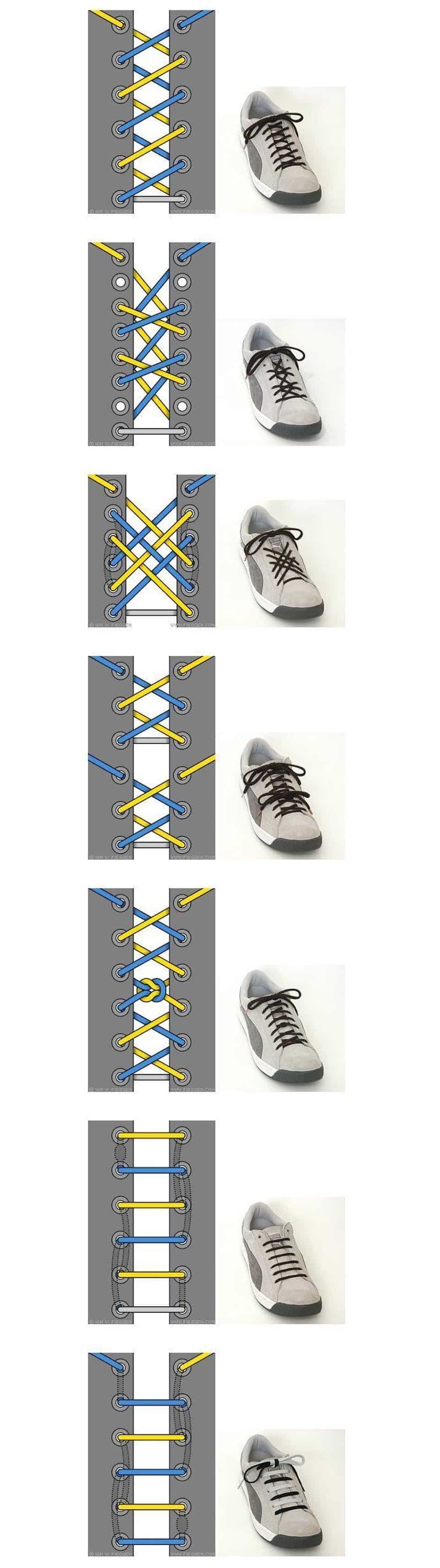 17 maneiras diferentes de amarrar o tênis