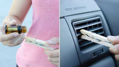 Ela coloca um prendedor de roupa no ar do carro. A razão é bem inteligente