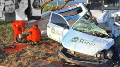 1750651572 mae e filha nao resistem em acidente entre ambulancia e Mãe e filha não resistem em acidente entre ambulância e caminhão na BR-402