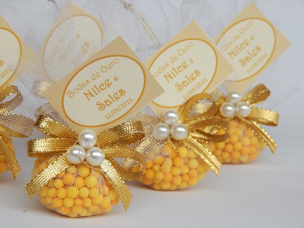 lembrança bodas de ouro sache sagu