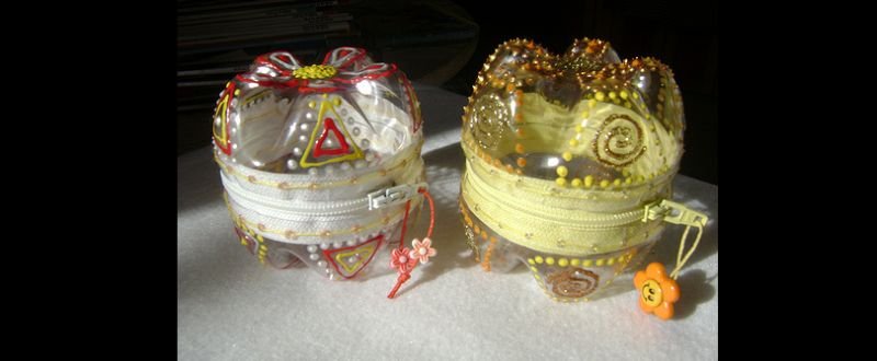 porta joia com ziper de garrafa pet