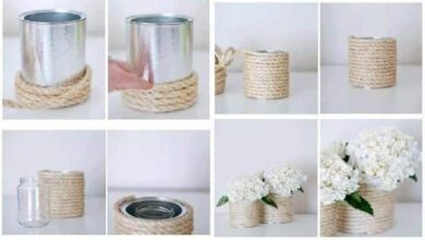 Como transformar latas em vasos com artesanato