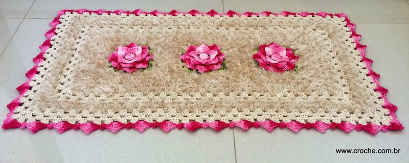 flor de croche peluda