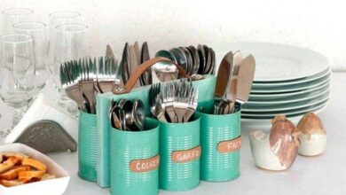 Como fazer porta talheres com latas velhas