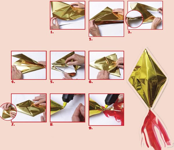 balao com papel laminado