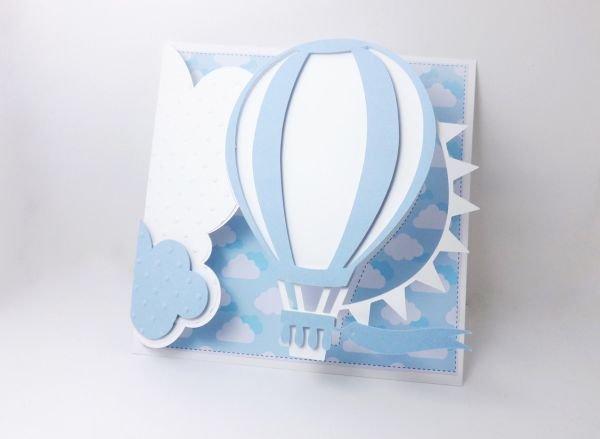 balao com papel no cartao