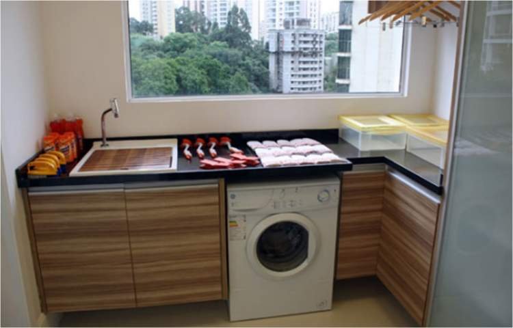 Cozinha e área de serviço juntas