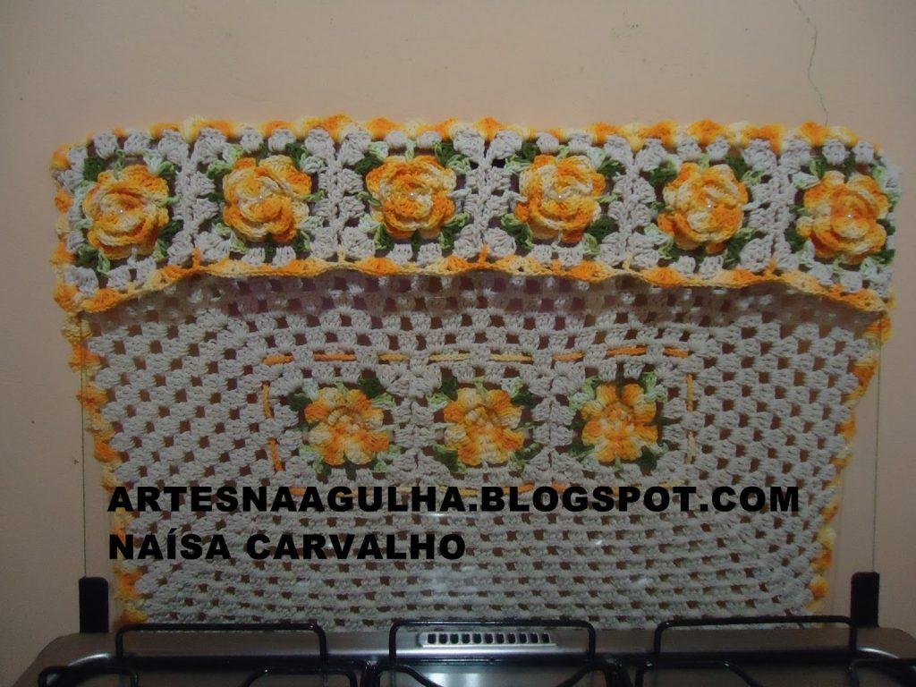 1750979955 262 capa de fogao em croche Capa de Fogão de Crochê