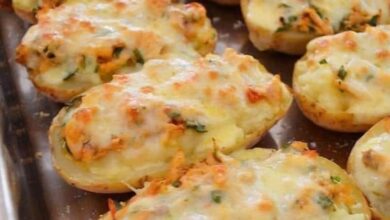 Batata Assada com Recheio de Frango