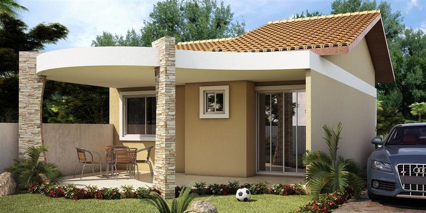 fachada de casa com detalhes em pedra